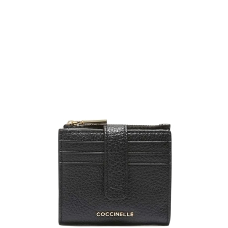 METALLIC SOFTportacarte da donna METALLIC SOFT in vera pelle nero