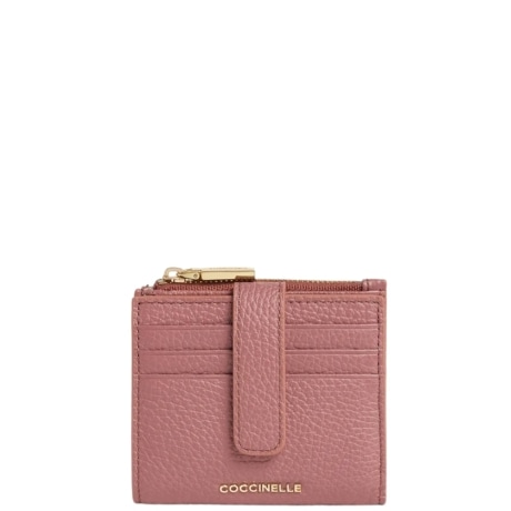portacarte da donna METALLIC SOFT in vera pelle rosa