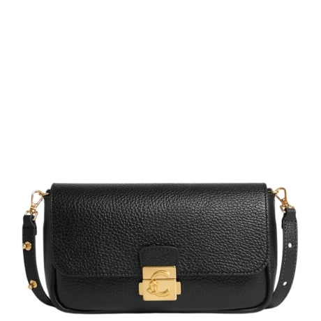 borsa a mano C-Me Lock mini in pelle nera