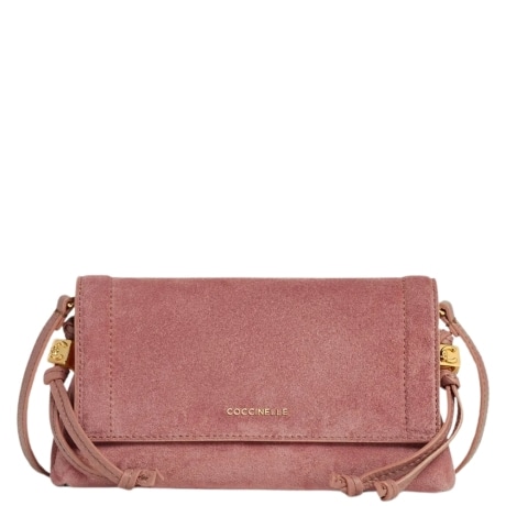 borsa a tracolla thess mini in camoscio rosa