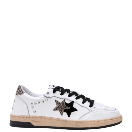 sneakers da donna con inserti animalier bianco leopard
