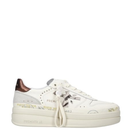 sneakers micol da donna in pelle bianca
