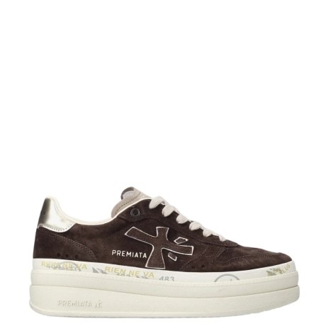 sneakers micol da donna in camoscio marrone