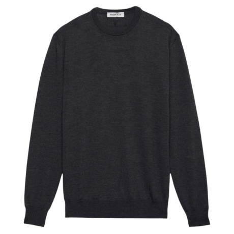 Maglia uomo in lana a girocollo antracite