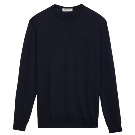 Maglia uomo in lana a girocollo blu