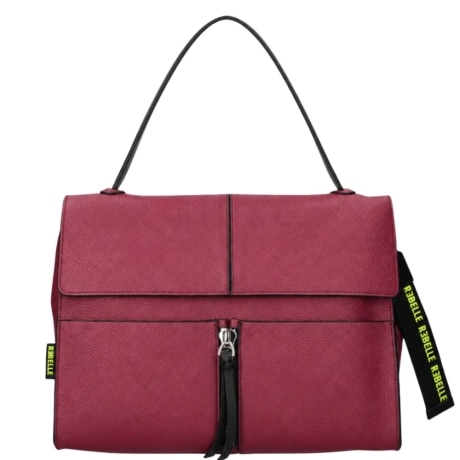 shoulder bag clio satchel con manico e tracolla a spalla in pelle mandorla