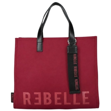borsa a spalla da donna electra in tessuto con dettagli a contrasto OXBLOOD