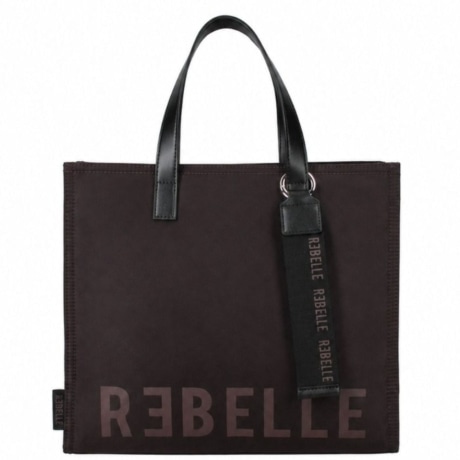 borsa a spalla da donna electra in tessuto con dettagli a contrasto WENGE