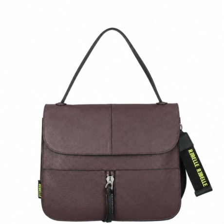 borsa a spalla da donna carole in vera pelle martellata MOKA
