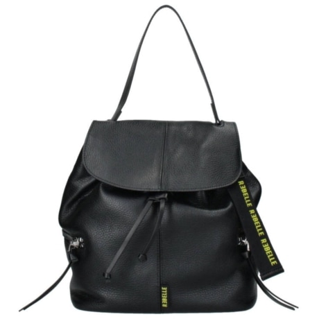 zaino da donna OLIMPIA in pelle martellata con dettagli loggati a contrasto colore BLACK