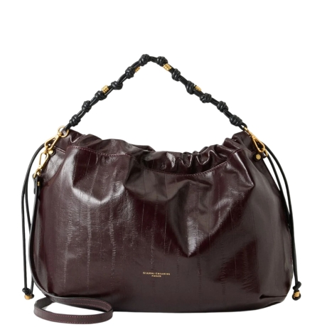 Borsa Hobo Morgana in Pelle RUBY con Manico Intrecciato e Laccetti Laterali
