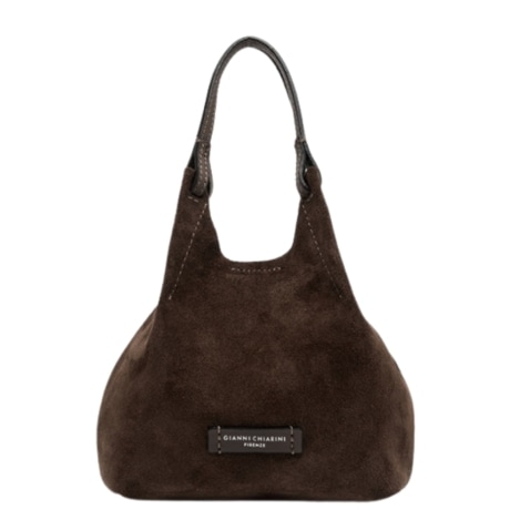 Borsa a MANO con tracolla in CAMOSCIO MARRONE