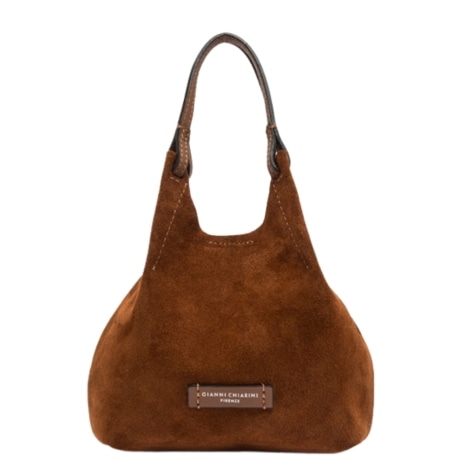 Borsa a MANO con tracolla in CAMOSCIO CUOIO