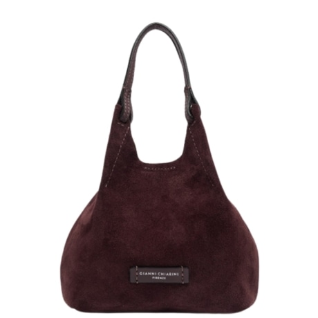 Borsa a MANO con tracolla in CAMOSCIO BORDEAUX