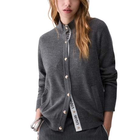 Cardigan in misto lana grigio