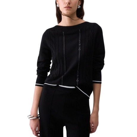 Maglia con profili a contrasto NERA