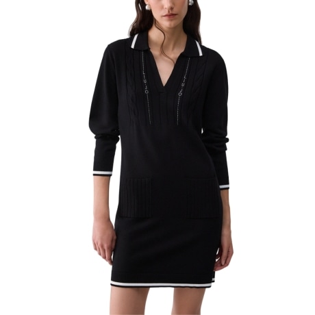 Abito corto in maglia NERO