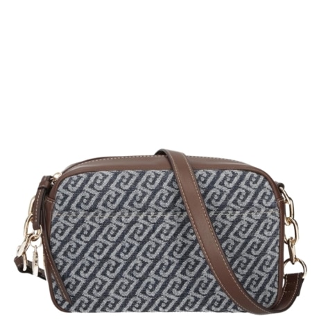 BORSA A TRACOLLA MEDIA EFFETTO DENIM BLU