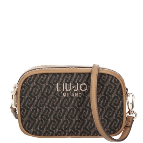 borsa camera case da donna con inserto centrale pattern logo monogram a contrasto TESTA DI MORO