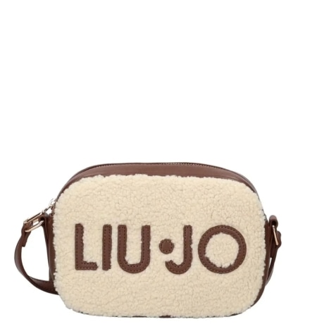 Borsa a Tracolla Camera Bag in Teddy Cream e Dettagli Marroni