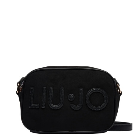 Borsa a Tracolla Camera Bag in Effetto Suede NERO