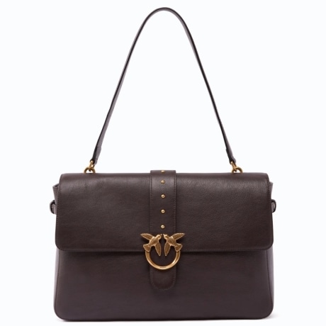 Borsa a spalla Extra Love Bag One Slouchy in pelle new biker MARRONE