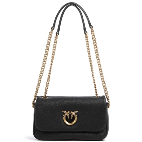 BORSA CLICK SOFT HORIZONTAL in pelle BOTTALATa nero oro