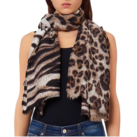 STOLA MIX ANIMALIER CAMMELLO