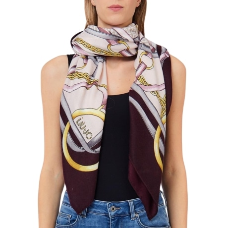 FOULARD METALWARE Logo da donna RED AUBERGINE