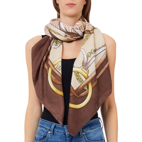 FOULARD METALWARE Logo da donna DARK MOCHA