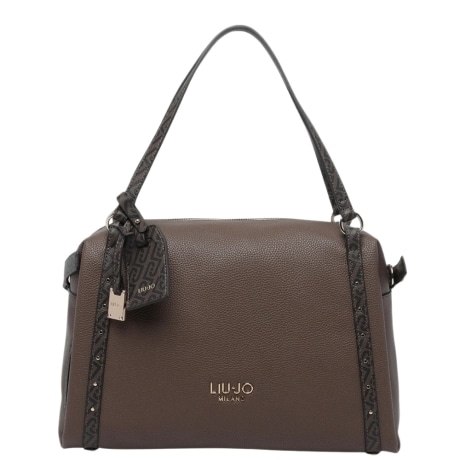 Borsa a Spalla Donna Effetto Martellato con Dettagli Monogram