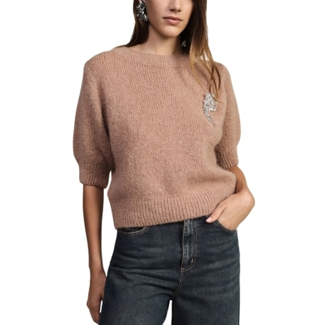 Maglione Girocollo Con Applicazione Gioiello BISCOTTO