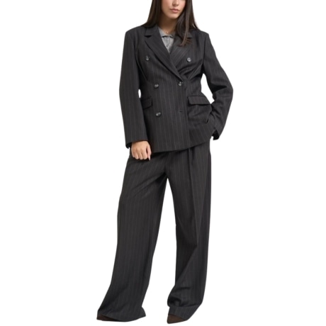 Abito donna gessato grigio antracite