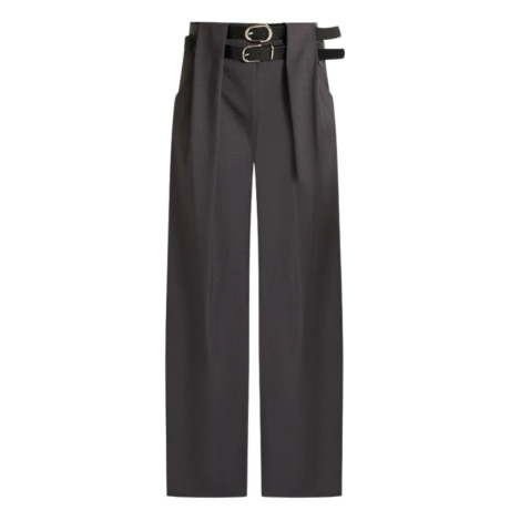 pantalone a gamba larga donna grigio
