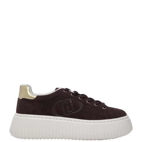 Sneakers platform ELODIE 01 in suede MOKA