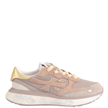 sneakers lauryn 7801 in pelle scamosciata e tessuto rosa cipria