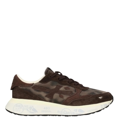 sneakers lauryn 8548 in suede e tessuto marrone