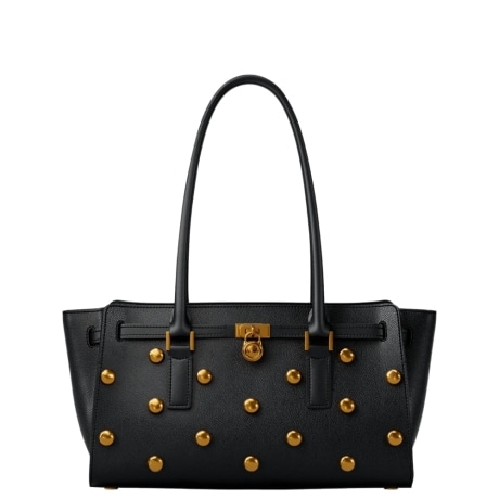 Borsa a mano Hamilton Moderne piccola in pelle NERA con borchie