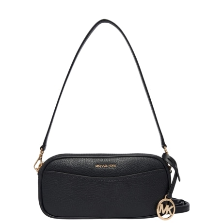 Borsa a spalla con applicazione IN PELLE NERA