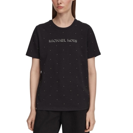 T-shirt NERA CON BORCHIE ORO