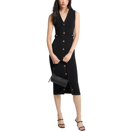 Abito midi in maglia stretch NERO