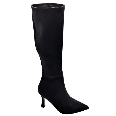Stivali Alti Donna in Camoscio NERO con Tacco Stiletto