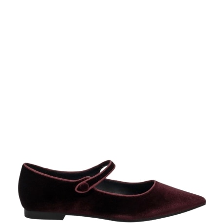 scarpe basse da donna lea 8 con tomaia in velluto e cinturino VINACCIA