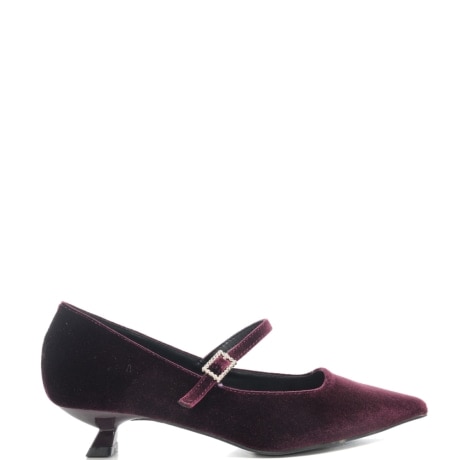 scarpe da donna con tomaia in velluto vinaccia