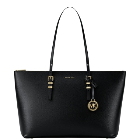 Borsa tote Quinn grande in pelle martellata nera