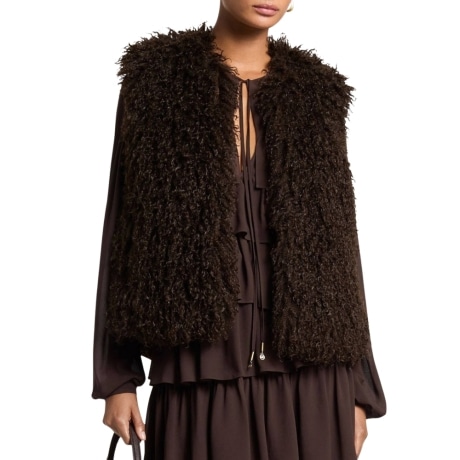 Gilet in finta pelliccia CIOCCOLATO