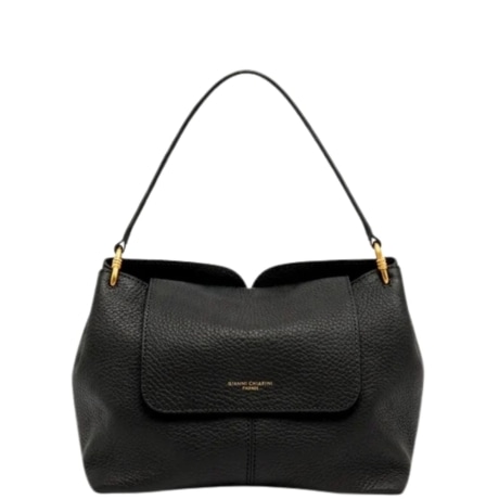 Borsa a Spalla Sandra in Pelle Martellata NERA
