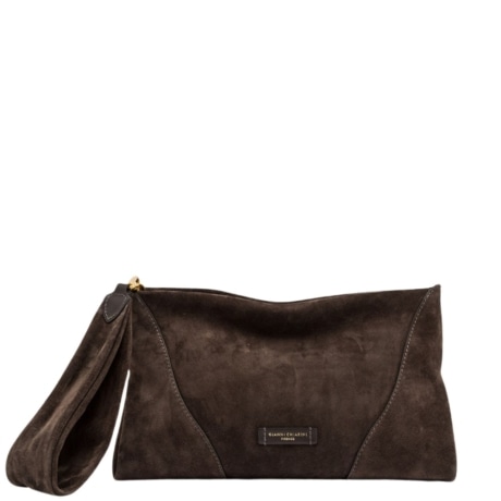 Pochette Suria in Camoscio Marrone