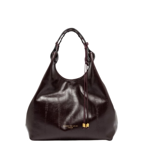 Borsa Dua in Pelle Lucida Effetto Crinkle ANTIQUE RUBY