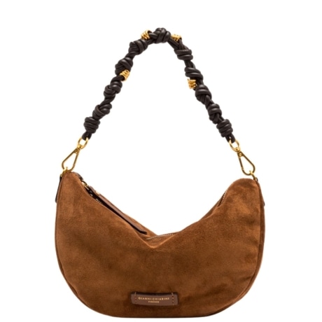 Borsa Shoulder Bag Cleo in Camoscio Cognac